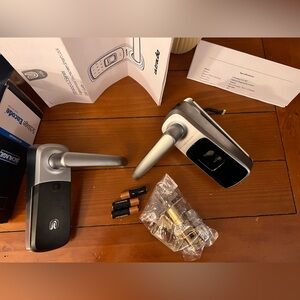 Ultraloq UL3 BT Optical Fingerprint Sensor Silver and Black Smart Door Lock